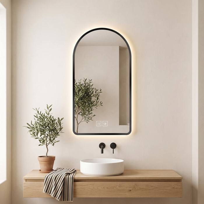 L'Arche Noire — Miroir LED arche cadre noir